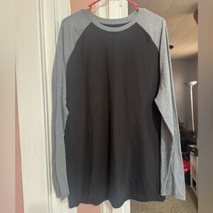 George Black and Gray Long Sleeve Raglan Tee